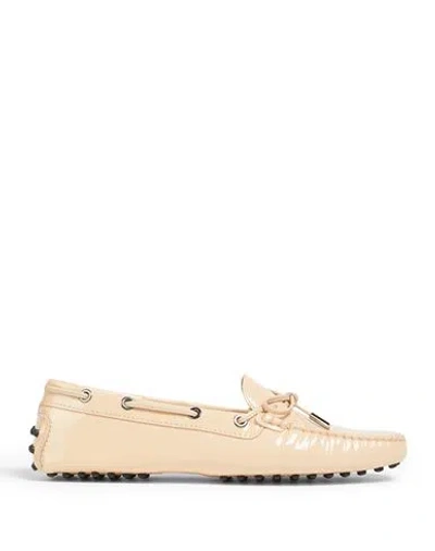 Tod's Woman Loafers Apricot Size 7.5 Soft Leather In Orange