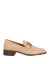 Tod's Woman Loafers Beige Size 7 Leather In Beige