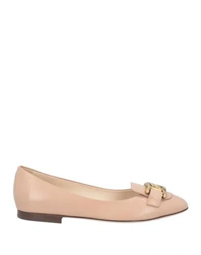 Tod's Woman Loafers Beige Size 8 Leather
