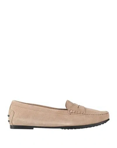 Tod's Woman Loafers Beige Size 9.5 Leather
