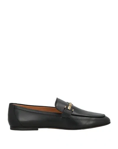 Tod's Woman Loafers Black Size 10 Leather