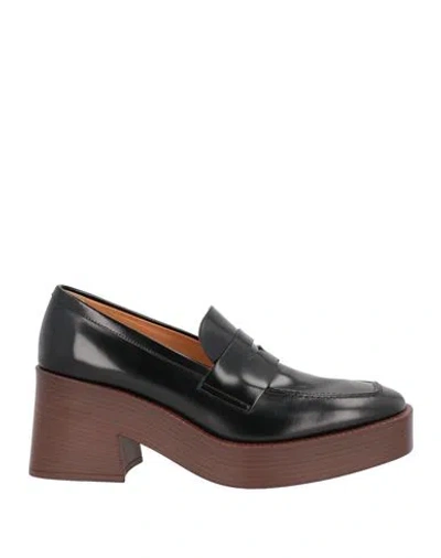 Tod's Woman Loafers Black Size 8 Leather