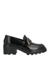 Tod's Shiny Leather Logo Buckle Chunky Loafers In Black