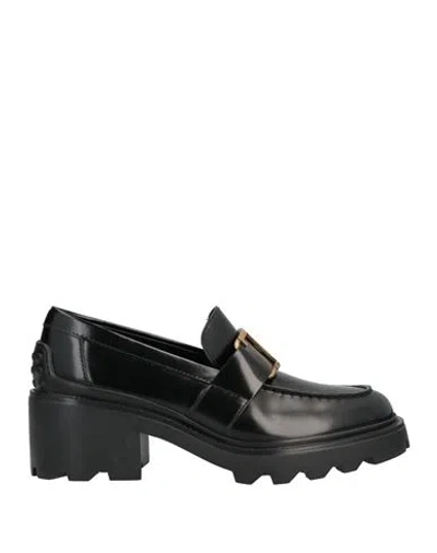 Tod's Woman Loafers Black Size 5 Calfskin