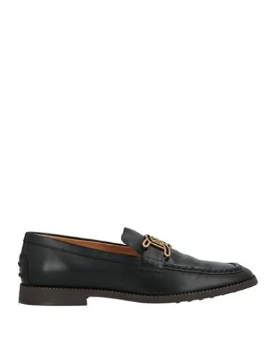 Tod's Woman Loafers Black Size 5.5 Leather