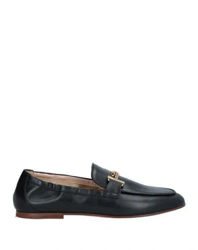Tod's Woman Loafers Black Size 5.5 Leather