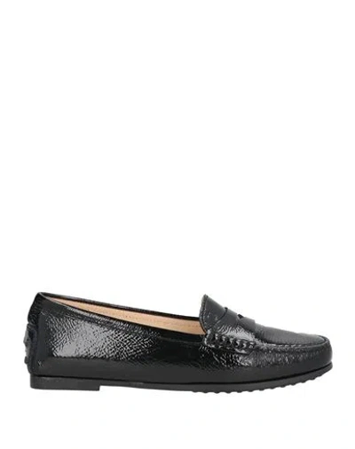 Tod's Woman Loafers Black Size 6 Leather