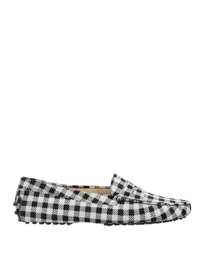 Tod's Woman Loafers Black Size 7 Leather In Animal Print