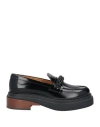 Tod's Leather Loafers With Stacked Heel And Tassel Detail In Black