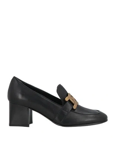Tod's Woman Loafers Black Size 8 Leather