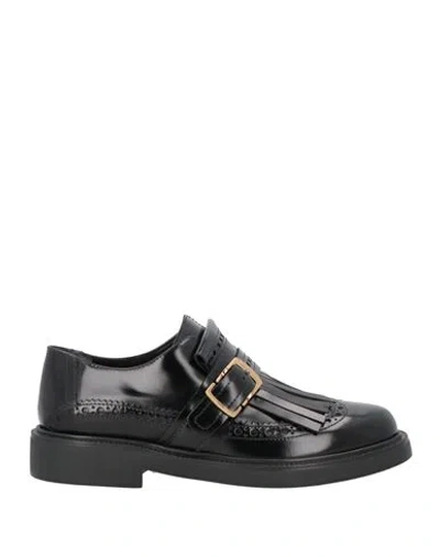 TOD'S TOD'S WOMAN LOAFERS BLACK SIZE 8 LEATHER