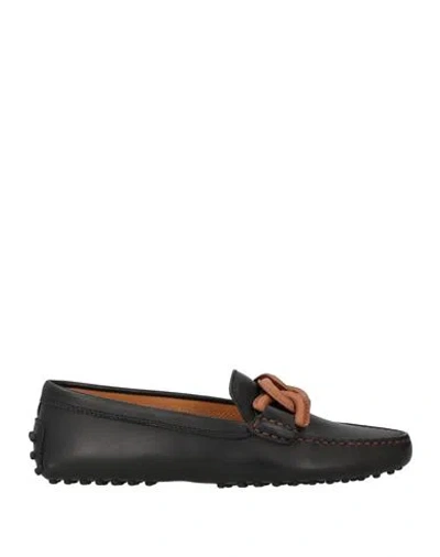 Tod's Woman Loafers Black Size 6 Leather
