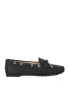 Tod's Woman Loafers Black Size 8 Leather
