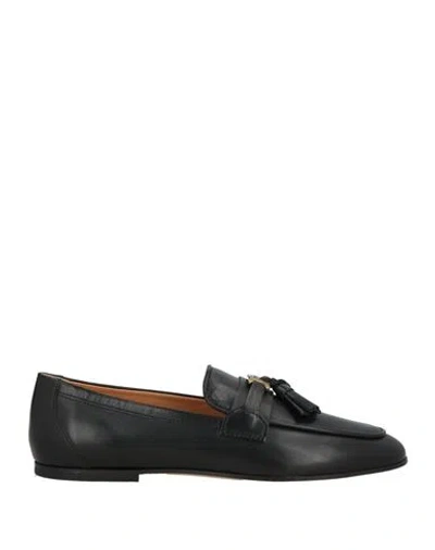 Tod's Woman Loafers Black Size 8 Leather