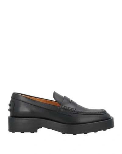 Tod's Woman Loafers Black Size 8 Leather