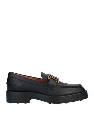 Tod's Woman Loafers Black Size 8 Leather