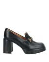Tod's Elevated Block Heel Flat Shoes With Chic Gold Accents In Black