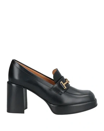 Tod's Woman Loafers Black Size 8 Leather