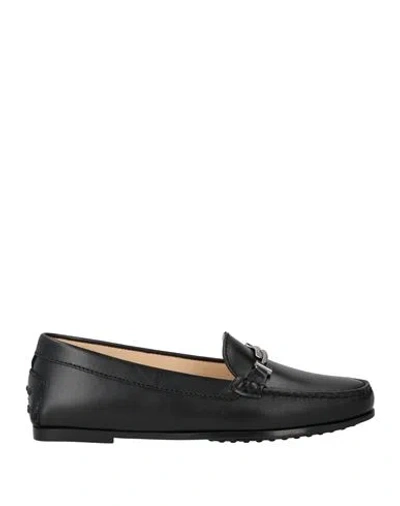 TOD'S TOD'S WOMAN LOAFERS BLACK SIZE 6.5 LEATHER