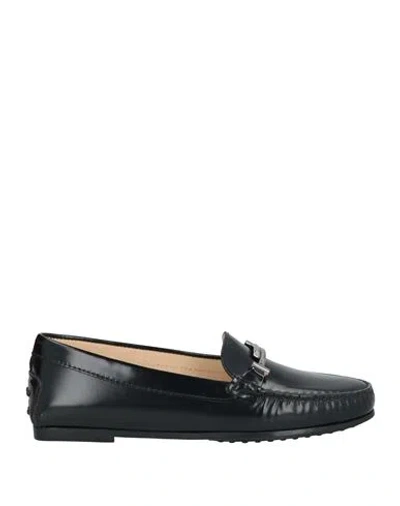 Tod's Woman Loafers Black Size 7 Leather