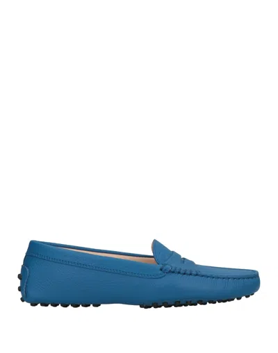 Tod's Woman Loafers Blue Size 4 Calfskin