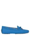 Tod's Woman Loafers Blue Size 6 Leather