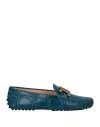 Tod's Woman Loafers Blue Size 7 Leather