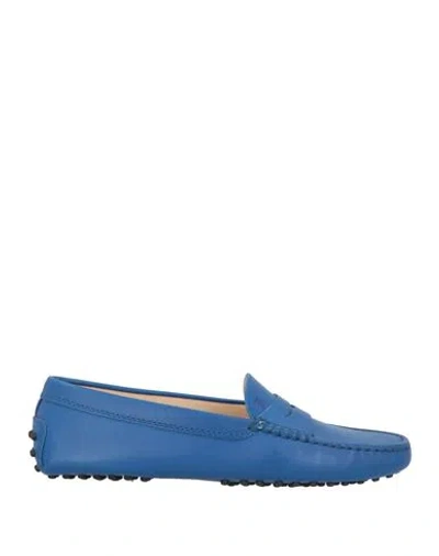 Tod's Woman Loafers Blue Size 7.5 Calfskin