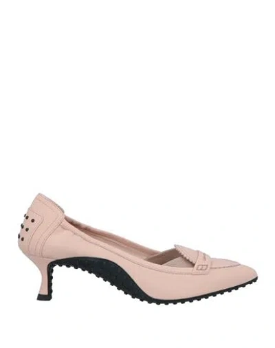 Tod's Woman Loafers Blush Size 6.5 Soft Leather In Pink