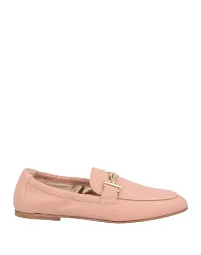 Tod's Woman Loafers Blush Size 7.5 Soft Leather In Pink