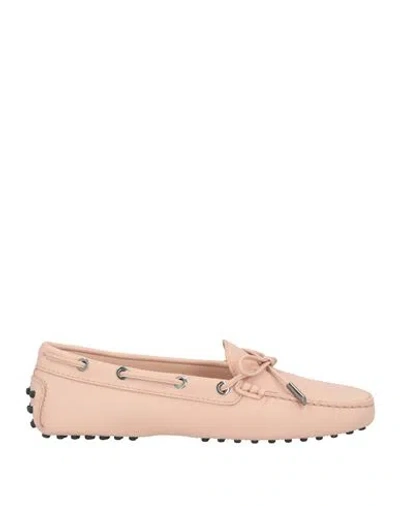Tod's Woman Loafers Blush Size 8 Leather In Pink