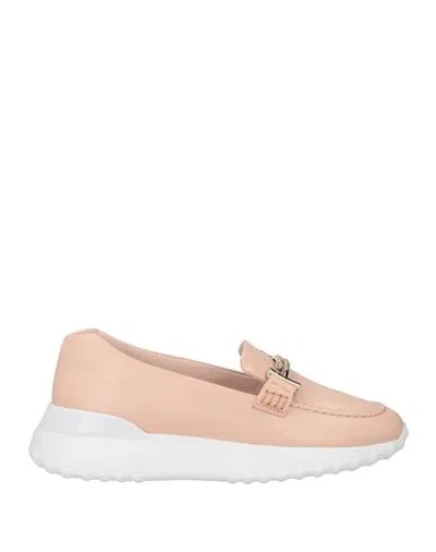Tod's Woman Loafers Blush Size 8 Leather In Pink