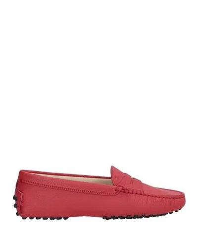 Tod's Woman Loafers Brick Size 5.5 Calfskin In Red