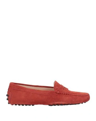 Tod's Woman Loafers Brick Size 5.5 Leather In Multi