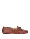 Tod's Woman Loafers Apricot Size 6.5 Leather In Brown
