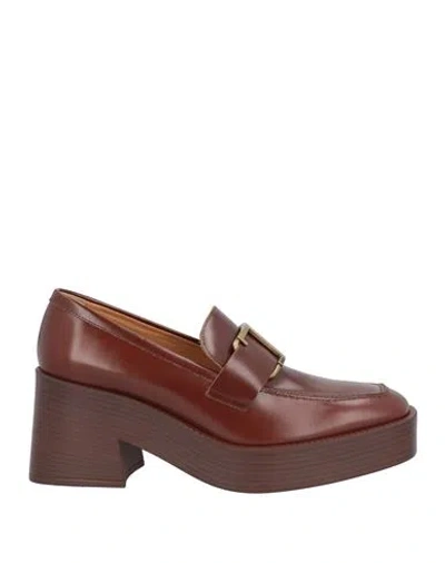 Tod's Square-toe Leather Loafers In Brown