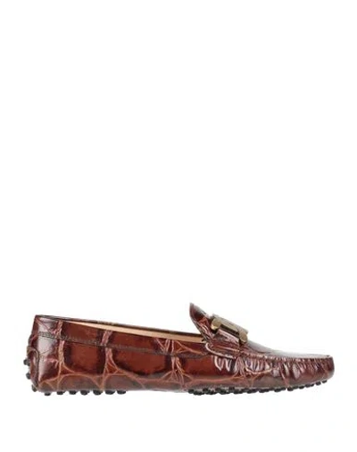 Tod's Woman Loafers Brown Size 8.5 Leather