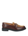Tod's Hardware Block Heel Two-tone Loafers In Red