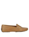 Tod's Woman Loafers Camel Size 6 Calfskin In Beige