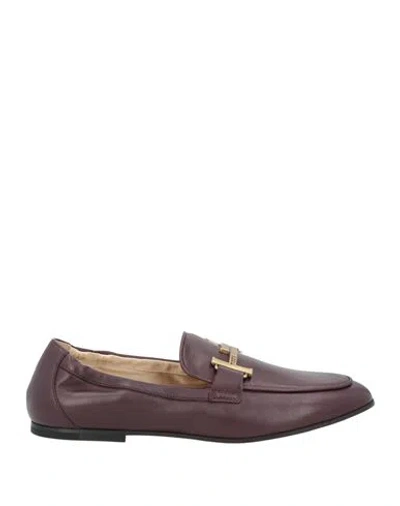 Tod's Woman Loafers Chocolate Brown Size 8 Soft Leather