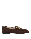Tod's Dark Brown Dark Brown Kate Suede Loafers In Brown