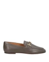 Tod's Woman Loafers Dark Brown Size 8.5 Leather