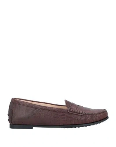Tod's Woman Loafers Dark Brown Size 7 Soft Leather