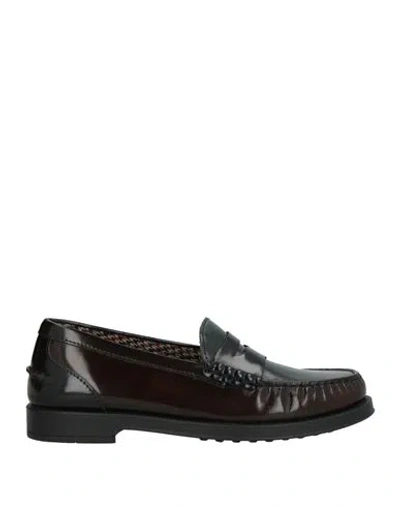 Tod's Woman Loafers Dark Brown Size 8 Leather