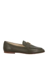 Tod's Woman Loafers Dark Green Size 6.5 Leather In Green