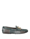 Tod's Woman Loafers Dark Green Size 8 Textile Fibers, Leather In Green