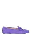 Tod's Woman Loafers Dark Purple Size 8 Leather