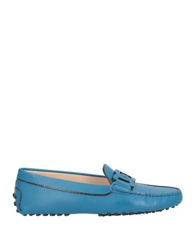 Tod's Kate Gommino Driving Shoes In Leather In Blue