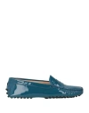 Tod's Woman Loafers Deep Teal Size 6.5 Leather In Green