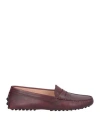 Tod's Woman Loafers Deep Purple Size 7.5 Soft Leather